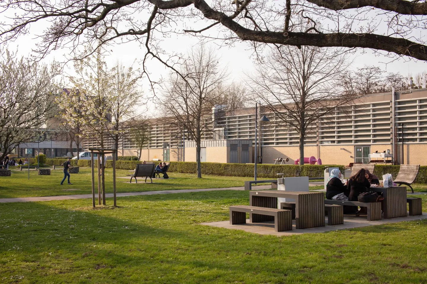 Park am Standort Linden der Hochschule Hannover