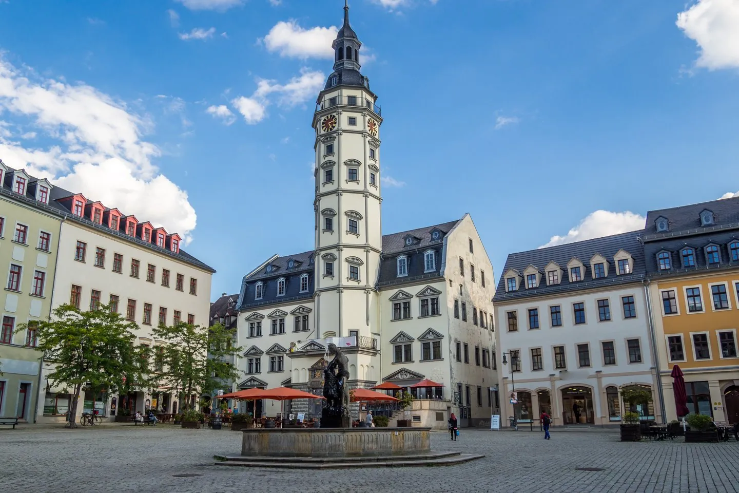 Rathaus und Marktplatz in Gera
